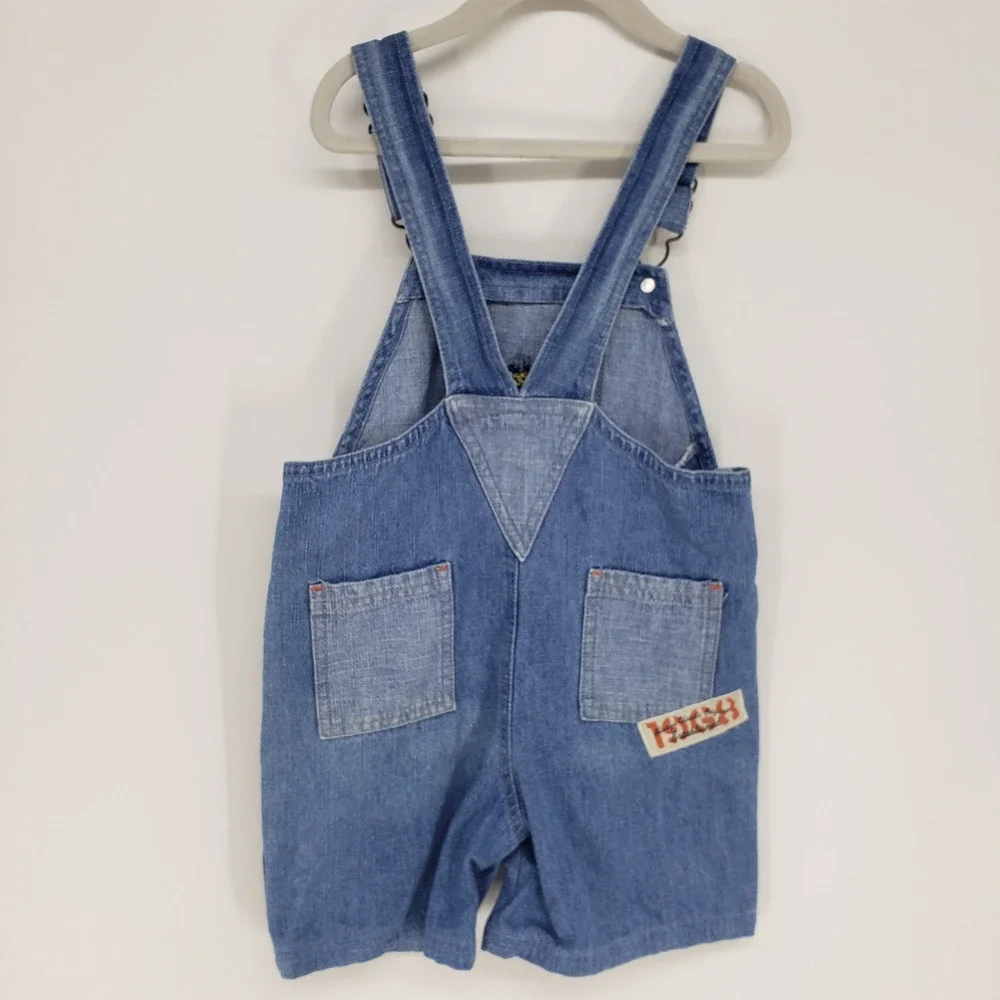 Vintage 90s Disney Winnie the Pooh Tigger Denim Overalls Kids 4T Blue Character